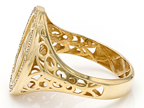 Splendido Italian Jewelry™ 10k Yellow Gold Holy Mary Design Signet Ring - Size 8