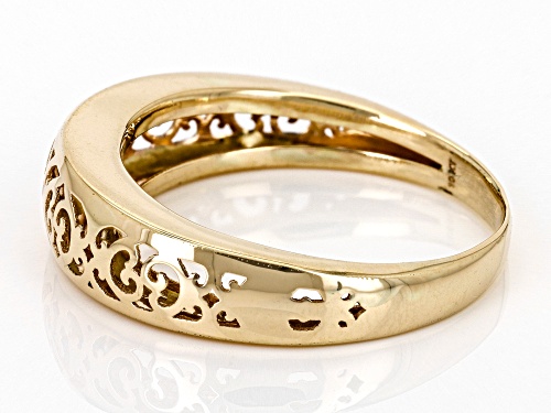 10k Yellow Gold Filigree Band Ring - Size 7