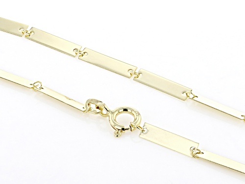 10k Yellow Gold Bar Link 18 Inch Necklace - Size 18