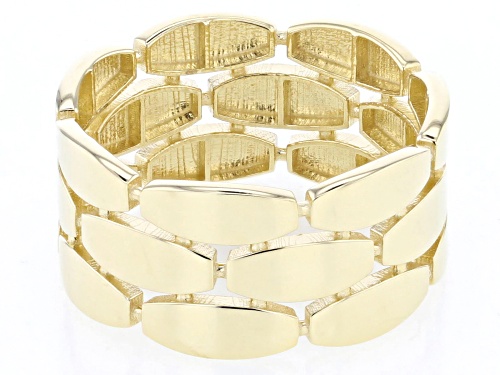 10k Yellow Gold Cobblestone Design Band Ring - Size 8