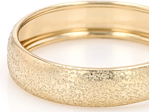 10k Yellow Gold 4.5mm Satin Textured Band Ring - Size 11