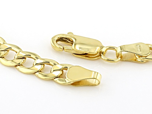 Oro Divino 14k Yellow Gold With a Sterling Silver Core 5mm Curb Link Bracelet - Size 7.25