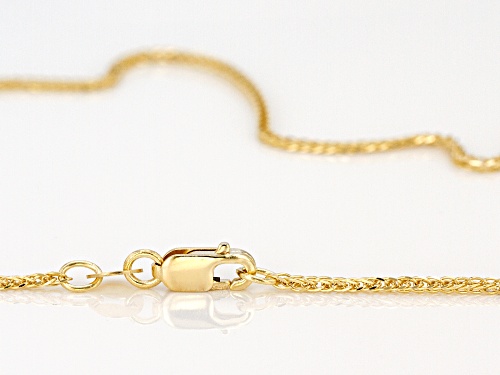14k Yellow Gold Diamond Cut Wheat 18 Inch Chain Necklace - Size 18