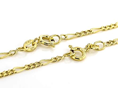 10k Yellow Gold 1.9mm Figaro 18 & 20