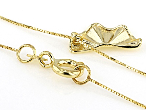 10k Yellow Gold Textured Fan 18 Inch Necklace - Size 18