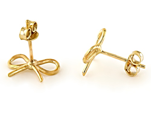 10k Yellow Gold Bow Earrings