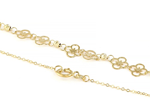 Splendido Oro™ 14k Yellow Gold Clover Station 18 Inch Necklace - Size 18