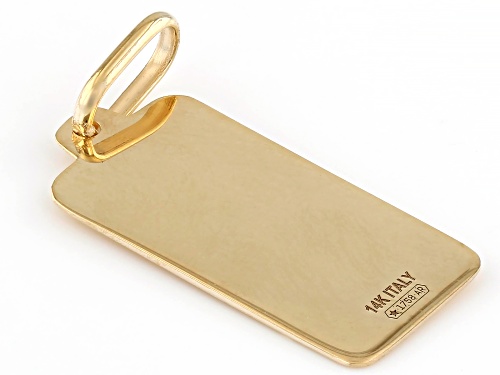 14k Yellow Gold Holy Mary Tag Pendant