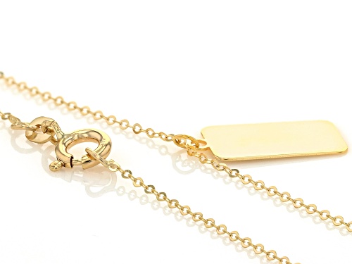 10k Yellow Gold Snake Tag Pendant 18 Inch Necklace - Size 18