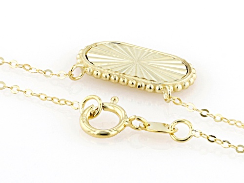 10k Yellow Gold Sunburst Bar 18 Inch Necklace - Size 18