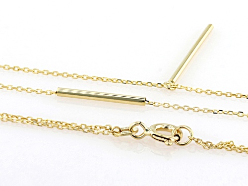 10k Yellow Gold Multi-Row Double Bar 18 Inch Necklace - Size 18