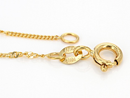 10k Yellow Gold Twisted Curb With Singapore Station 20 Inch Chain Necklace - Size 20