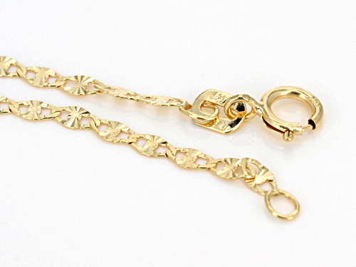 10k Yellow Gold Polished Mariner 20 Inch Chain Necklace - Size 20