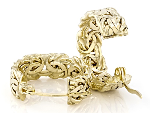 10k Yellow Gold Byzantine Hoop Earrings
