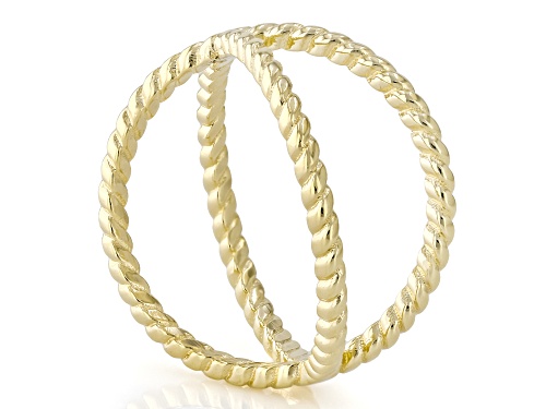 10k Yellow Gold Rope Open Design Ring - Size 6