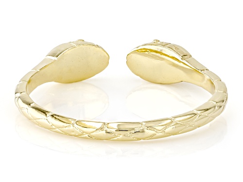 10k Yellow Gold Textured Snake Cuff Ring - Size 8