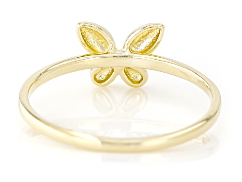 10k Yellow Gold Dainty Butterfly Ring - Size 10