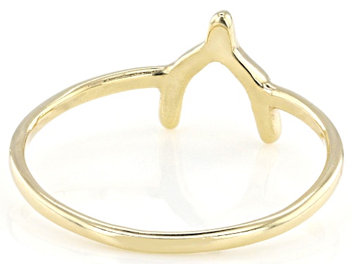 10k Yellow Gold Wishbone Ring - Size 9