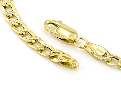Splendido Italian Jewelry™ 10k Yellow Gold 4.3mm Pave Curb Link Bracelet - Size 8