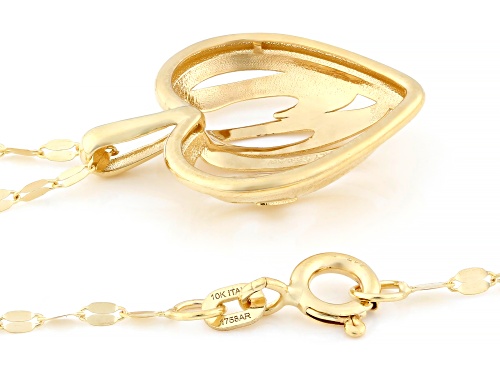 Splendido Italian Jewelry™ 10k Yellow Gold Petali Love Heart Pendant with Chain