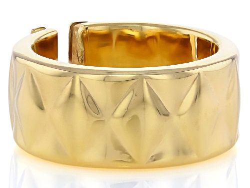 Splendido Italian Jewelry™ 10k Yellow Gold Two-Tone Textured Cuff Ring - Size 7