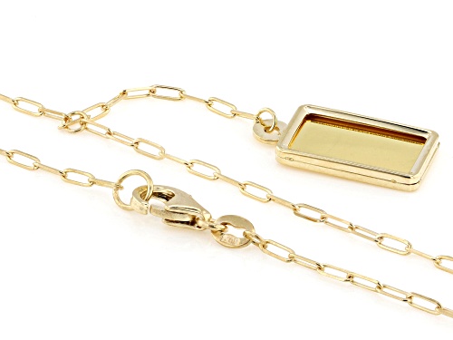 24k Yellow Gold 1g Classic Ingot with 10k Yellow Gold Frame Paperclip Chain Y-Necklace - Size 18
