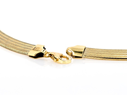 Splendido Italian Jewelry™ 10k Yellow Gold Greek Key Stretch Mesh Omega Necklace - Size 18