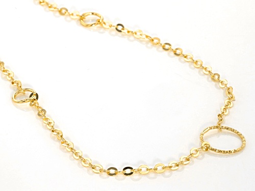 10k Yellow Gold Circle Station 24 inch Necklace - Size 24