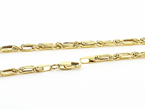 10K YELLOW GOLD 2.3MM HOLLOW MILANO ROPE CHAIN NECKLACE - Size 20