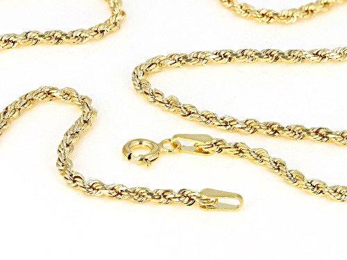 10K Yellow Gold Diamond Cut Grande Rope Chain Necklace 18 Inch - Size 18