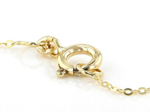 10k Yellow Gold Bead Station Adjustable Necklace - Size 18