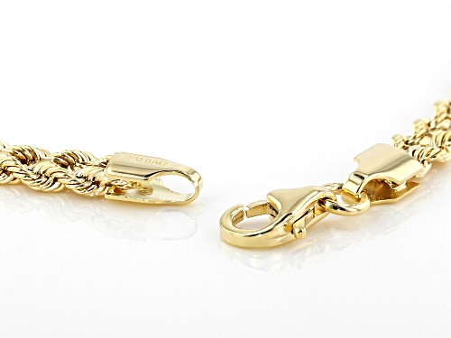 10k Yellow Gold Designer Rope 8 inch Bracelet - Size 8
