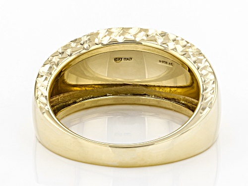 10K Yellow Gold 7.8MM Polished Diamond-Cut Dome Ring - Size 9