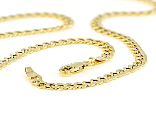 10K YELLOW GOLD FLAT CURB NECKLACE 20 Inches - Size 20