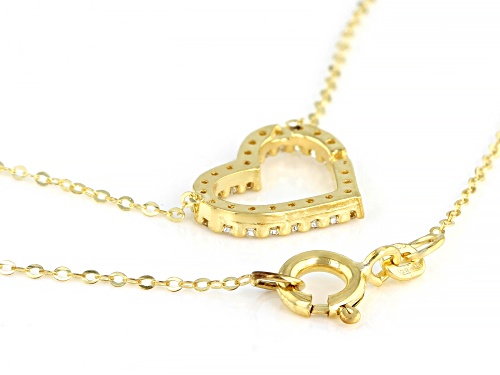 10K Yellow Gold and 1.25 CTW Bella Luce® Diamond Simulant Heart Necklace 18 Inches - Size 18