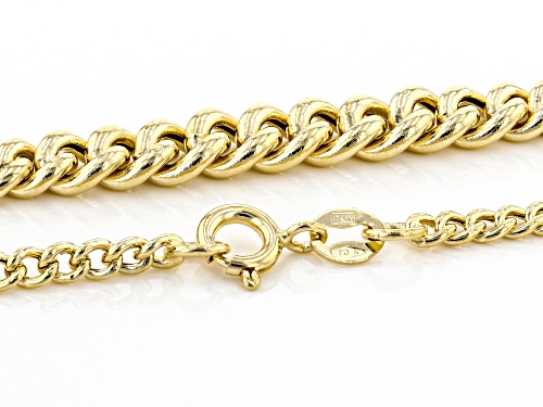 10K Yellow Gold Graduated Curb Necklace 18