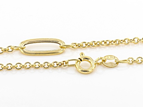 10KT Yellow Gold Elongated Station Necklace 20