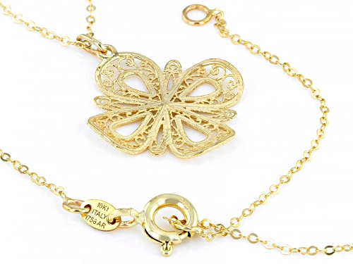 10K YELLOW GOLD 1MM CLOVER NECKLACE - Size 18