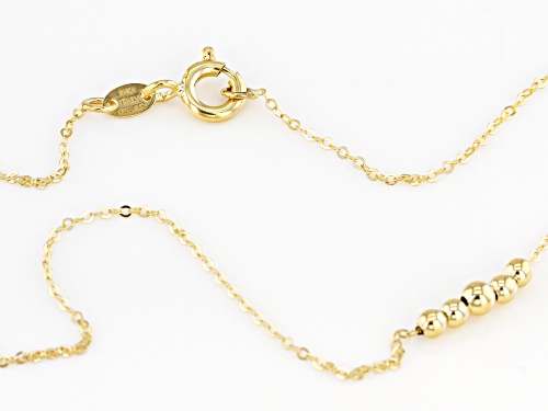 10k Yellow Gold 1mm Bead Station 24 Inch Necklace - Size 24