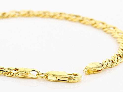 10K Yellow Gold 4.5MM Double Curb Chain Bracelet - Size 7.25