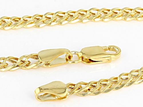 10K Yellow Gold 4MM Double Curb Bracelet - Size 7.25