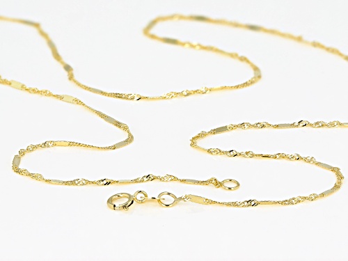 10K Yellow Gold 1.4MM Singapore Bar 18 Inch Necklace - Size 18