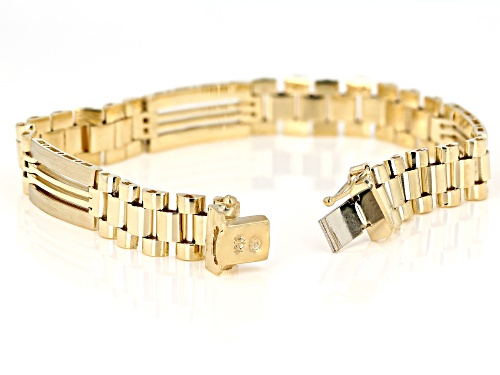 10K Yellow Gold 9.5MM Polished and Satin Open Link 8.25 Inch Bracelet - Size 8.25
