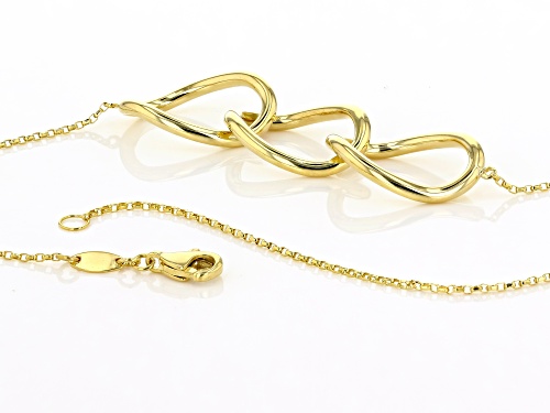 10K Yellow Gold Polished Interlock Oval Links 17 Inch Cable Chain Necklace - Size 17