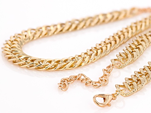 Copper-Nickel Gold Tone Designer Link Bracelet - Size 8.25