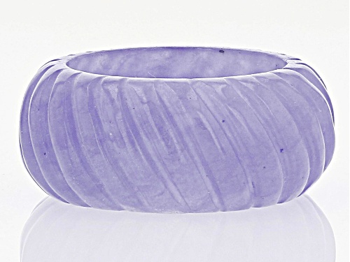 Purple Carved Jade Band Ring - Size 8