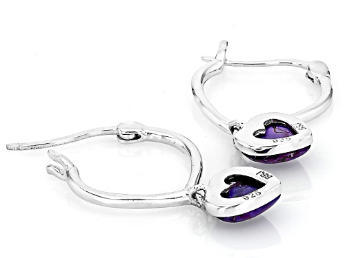 Purple Turquoise Heart 7mm Sterling Silver Earrings