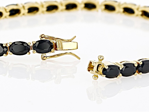 Black Spinel 18K Yellow Gold Over Sterling Silver Bracelet 14.70CTW - Size 8