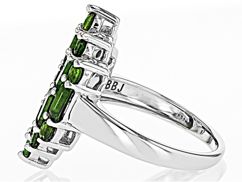 Chrome Diopside Rhodium Over Sterling Silver Ring 4.10Ctw - Size 8