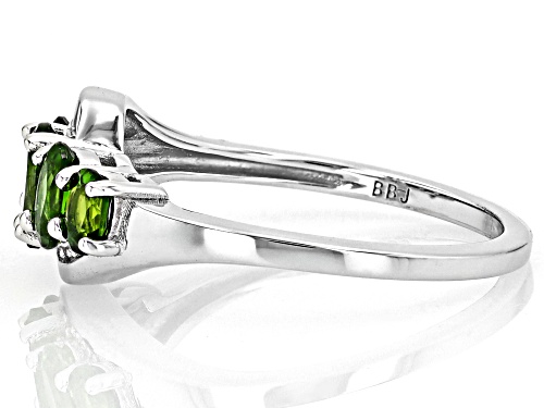 Chrome Diopside & White Topaz Sterling Silver Ring 1.11Ctw - Size 8